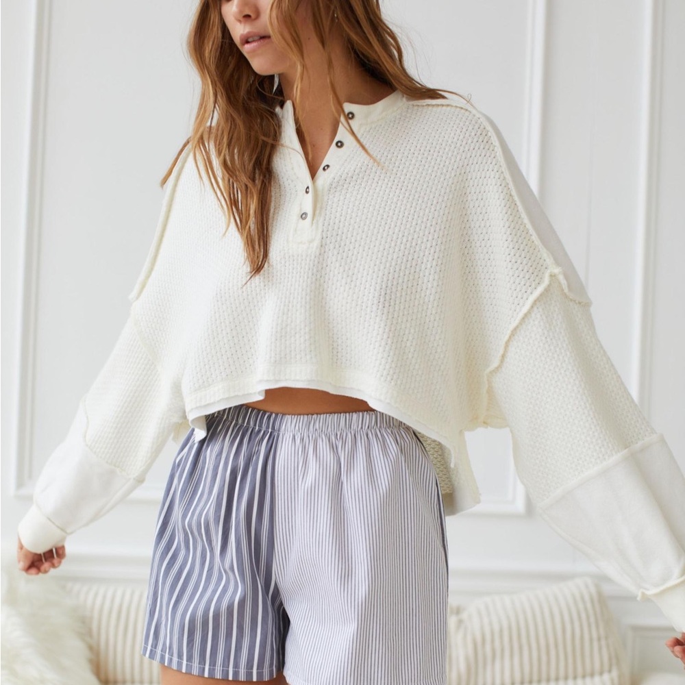 Out From Under Mel Pieced And Seamed Sweatshirt